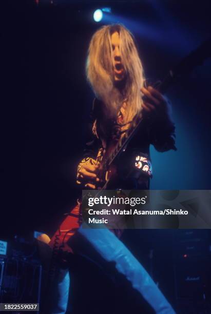 Downing, one of the guitarists of British heavy metal band Judas Priest, performs on stage at Hammersmith Odeon, London, United Kingdom, 10th...