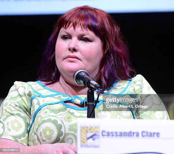 Writer Cassandra Clare attends The Sony and Screen Gems Panel featuring "The Mortal Instruments: City Of Bones" as part of Comic-Con International...