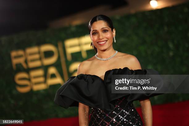 Freida Pinto attends the Opening Night screening of "HWJN" at the Red Sea International Film Festival 2023 on November 30, 2023 in Jeddah, Saudi...