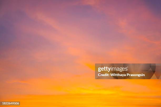 beautiful pastel cloudy sunset with blue sky - orange california stock pictures, royalty-free photos & images