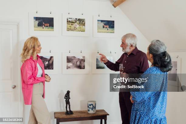 aprender sobre fotografía - inauguración-de-galería fotografías e imágenes de stock