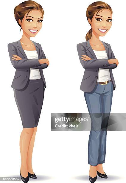 woman business and casual - braided hair stock illustrations