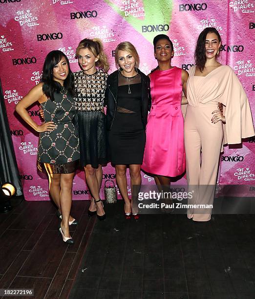 Ellen Wong, Lindsey Gort, AnnaSophia Robb, Freema Agyman and Chloe Bridges attend "The Carrie Diaries" Season Two Premiere Party at Gansevoort Park...