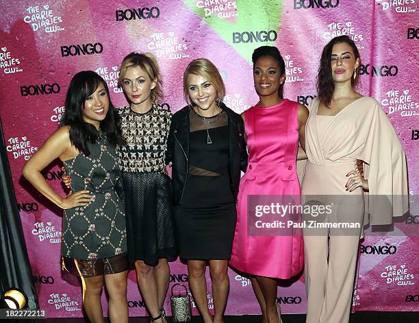 Ellen Wong, Lindsey Gort, AnnaSophia Robb, Freema Agyman and Chloe Bridges attend "The Carrie Diaries" Season Two Premiere Party at Gansevoort Park...