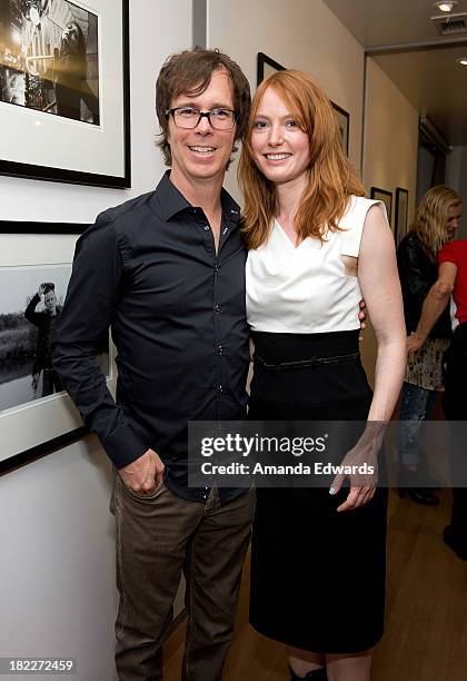 Musician and photographer Ben Folds and actress Alicia Witt attend the opening of Folds' photo exhibition "Between The Notes" at Gallery 169 on...