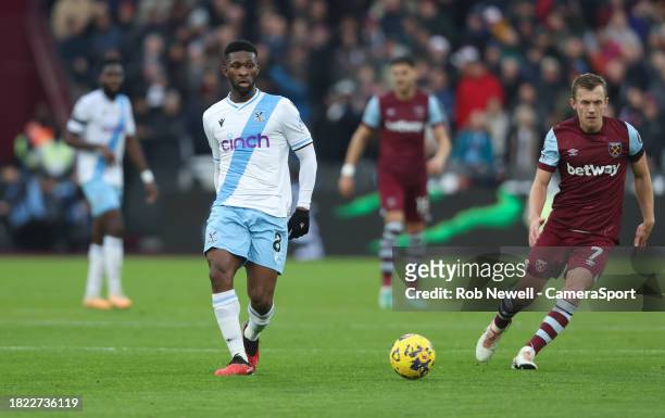 Crystal Palace's Jefferson Lerma during the Premier League match between West Ham United and Crystal Palace at London Stadium on December 3, 2023 in...