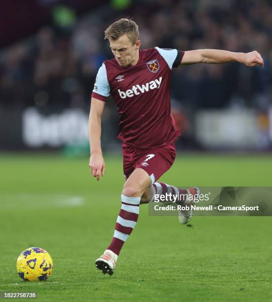 West Ham United's James Ward-Prowse takes direct free-kick during the Premier League match between West Ham United and Crystal Palace at London...