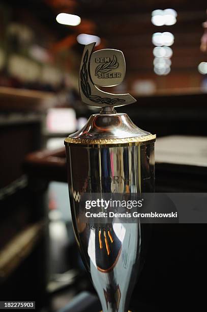 Detail of the Nebelhorn Trophy is pictured during day three of the ISU Nebelhorn Trophy at Eissportzentrum Oberstdorf on September 28, 2013 in...