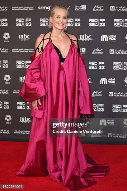 Sharon Stone attends the Opening Night screening of "HWJN" at the Red Sea International Film Festival 2023 on November 30, 2023 in Jeddah, Saudi...