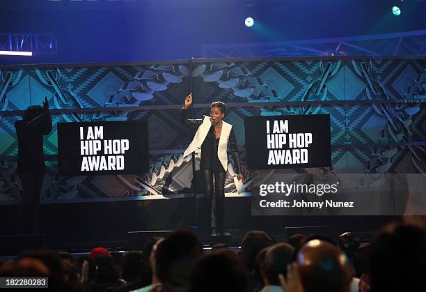 Lyte receives the "I Am Hip Hop" award during the BET Hip Hop Awards 2013 at the Boisfeuillet Jones Atlanta Civic Center on September 28, 2013 in...
