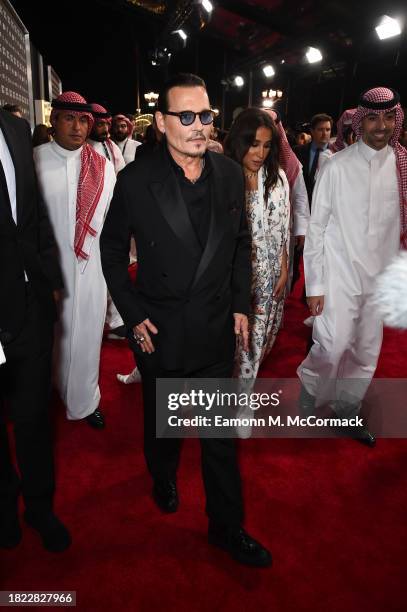 Johnny Depp attends the Opening Night screening of "HWJN" at the Red Sea International Film Festival 2023 on November 30, 2023 in Jeddah, Saudi...