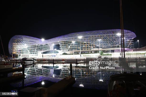 View of the W Abu Dhabi - Yas Island hotel in Abu Dhabi, United Arab Emirates on November 28, 2023.