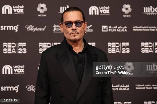 Johnny Depp attends the Opening Night screening of "HWJN" at the Red Sea International Film Festival 2023 on November 30, 2023 in Jeddah, Saudi...