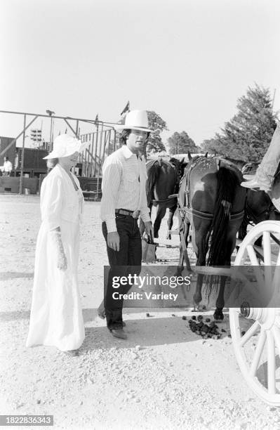 Carlyn Rosser and Patrick Duffy attend an event, benefitting the American Cancer Society, at the Circle T Ranch in Westlake, Texas, on June 19, 1984.