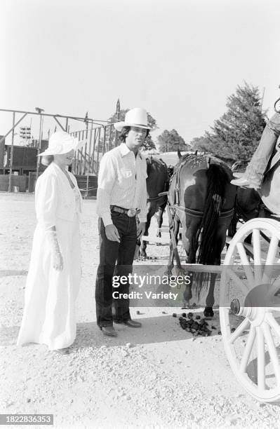 Carlyn Rosser and Patrick Duffy attend an event, benefitting the American Cancer Society, at the Circle T Ranch in Westlake, Texas, on June 19, 1984.