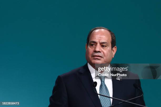 President of Egypt Abdel Fattah al-Sisi during the United Nations Climate Change Conference COP28 High Level Segment meeting in Dubai, United Arab...