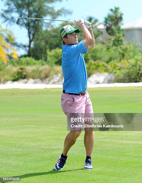 Billy Bush attends the Golf Clinic with Greg Norman and Golf Tournament during Day Three of the Sandals Emerald Bay Celebrity Getaway And Golf...