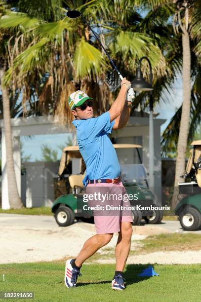 Billy Bush attends the Golf Clinic with Greg Norman and Golf Tournament during Day Three of the Sandals Emerald Bay Celebrity Getaway And Golf...