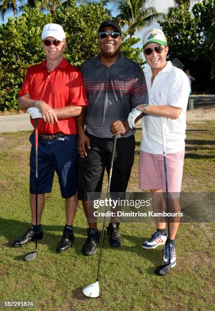 Alan Thicke, Rodney Peete, and Billy Bush attend the Golf Clinic with Greg Norman and Golf Tournament during Day Three of the Sandals Emerald Bay...