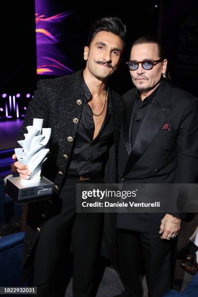 Ranveer Singh and Johnny Depp attend the Opening Ceremony at the Red Sea International Film Festival 2023 on November 30, 2023 in Jeddah, Saudi...