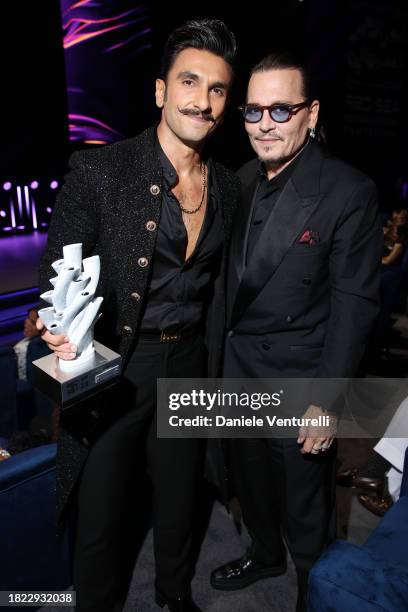 Ranveer Singh and Johnny Depp attend the Opening Ceremony at the Red Sea International Film Festival 2023 on November 30, 2023 in Jeddah, Saudi...