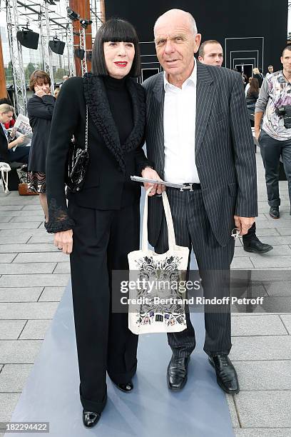 Fashion Designer Chantal Thomass and her husband Michel Fabian attend Maxime Simoens show as part of the Paris Fashion Week Womenswear Spring/Summer...