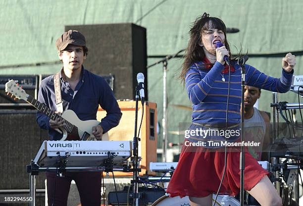 Omar Rodriguez-Lopez and Teri Gender Bender of Bosnian Rainbows perform as part of C2SV Music Festival Day Three at St. James Park on on September...