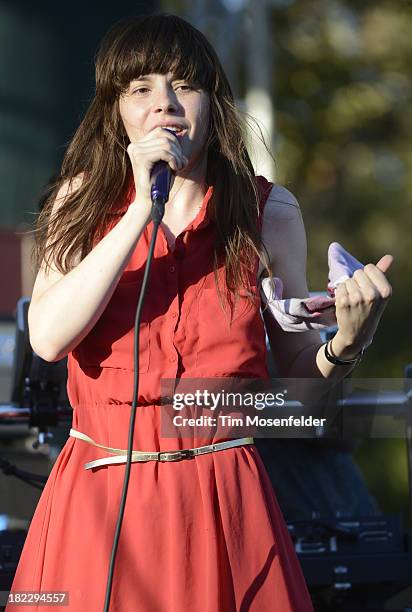 Teri Gender Bender of Bosnian Rainbows performs as part of C2SV Music Festival Day Three at St. James Park on on September 28, 2013 in San Jose,...