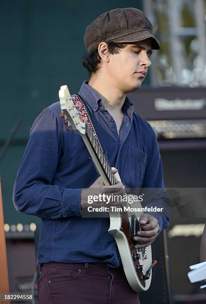 Omar Rodriguez-Lopez of Bosnian Rainbows performs as part of C2SV Music Festival Day Three at St. James Park on on September 28, 2013 in San Jose,...