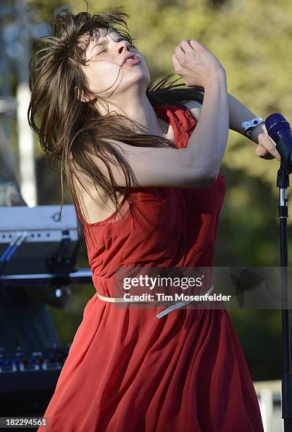 Teri Gender Bender of Bosnian Rainbows performs as part of C2SV Music Festival Day Three at St. James Park on on September 28, 2013 in San Jose,...