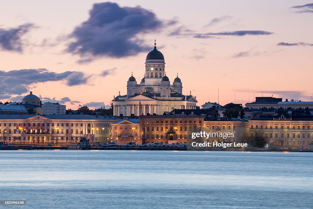 Helsinki Cathedral at dusk