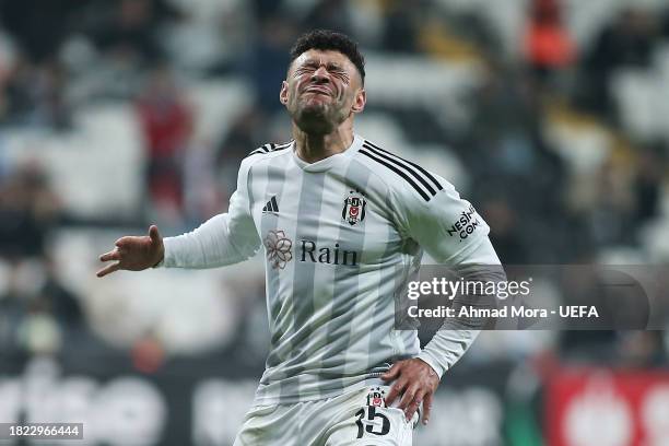 Alex Oxlade-Chamberlain of Besiktas shows dejection during the UEFA Europa Conference League match between Besiktas JK and Club Brugge on November...