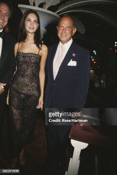 Fashion designer Oscar de la Renta and Spanish model Eugenia Silva, circa 1997.