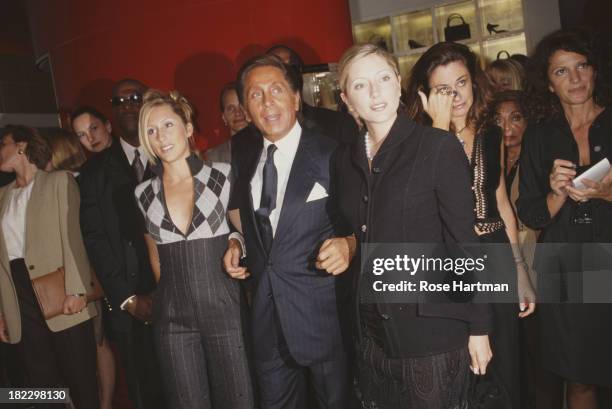 Alexandra von Furstenberg , Italian fashion designer Valentino Garavani, and Princess Marie-Chantal of Greece at the Valentino Boutique opening, New...