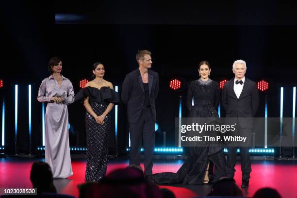 Jury Member, Paz Vega, Jury Member, Freida Pinto, Jury Member, Joel Kinnaman, Jury Member, Amina Khalil and Jury President, Baz Luhrmann on stage...