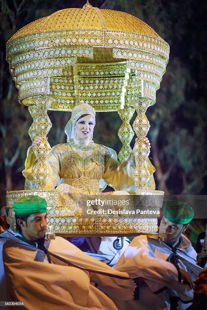 Traditional moroccan wedding - the bride in her go