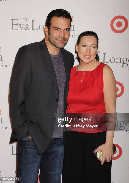 Actor Ricardo Antonio Chavira and Marcea Dietzel arrive at the Eva Longoria Foundation Dinner at Beso restaurant on September 28, 2013 in Hollywood,...