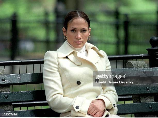 Jennifer Lopez during Jennifer Lopez on Location for Maid in Manhattan at Streets of New York City in New York City, New York, United States.