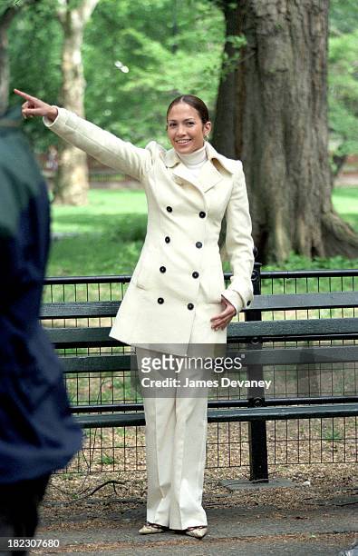 Jennifer Lopez during Jennifer Lopez on Location for Maid in Manhattan at Streets of New York City in New York City, New York, United States.