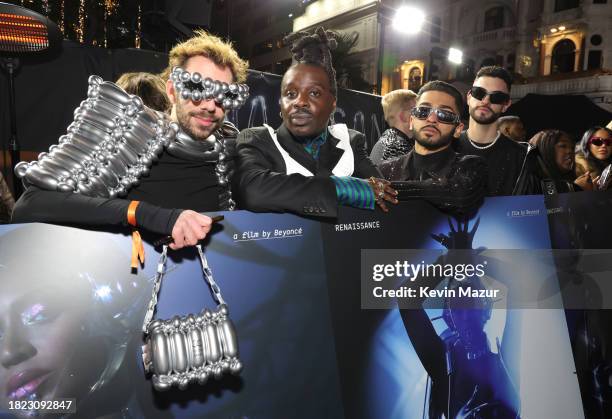 Fans attend the London premiere of "RENAISSANCE: A Film By Beyoncé" on November 30, 2023 in London, England.