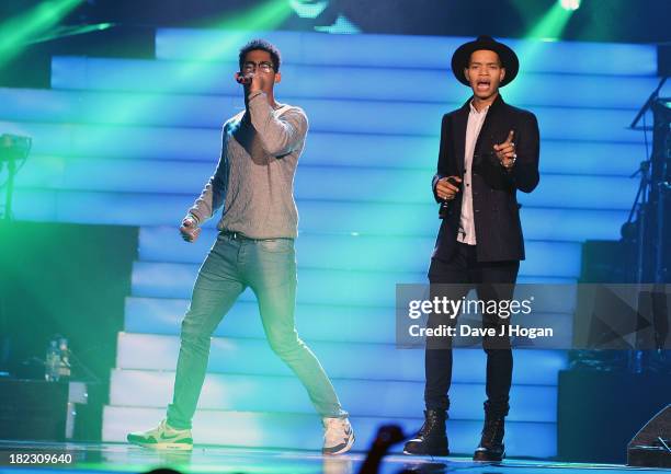 Rizzle Kicks performs at "Unity: A Concert For Stephen Lawrence" in aid of The Stephen Lawrence Charitable Trust at the O2 Arena on September 29,...