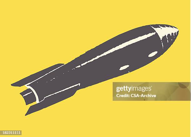 rocket in flight - missile stock illustrations