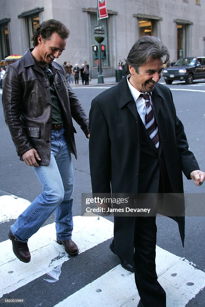 Matthew McConaughey and Al Pacino on the Set of Two for the Money - November 16, 2004