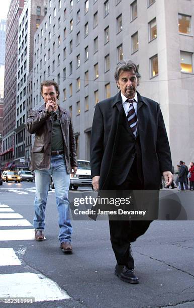 Matthew Mcconaughey And Al Pacino On The Set Of Two For The Money