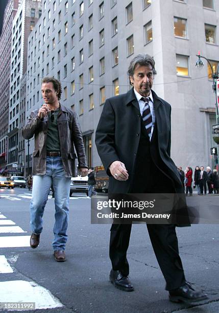 Matthew Mcconaughey And Al Pacino On The Set Of Two For The Money