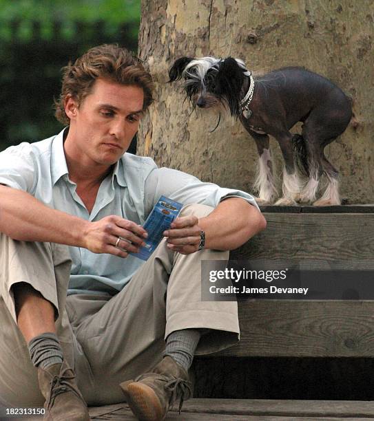 Matthew McConaughey during Matthew McConaughey on the Movie Location of How to Lose a Guy in 10 Days in New York City at Madison Avenue in New York...