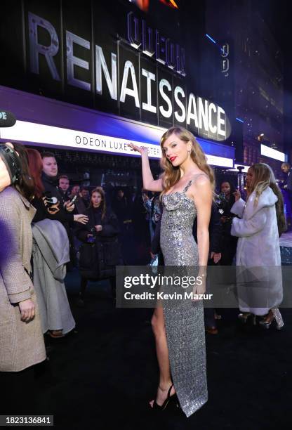 Taylor Swift attends the London premiere of "RENAISSANCE: A Film By Beyoncé" on November 30, 2023 in London, England.