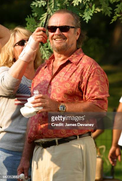 Jack Nicholson during Jack Nicholson, Adam Sandler, and Marisa Tomei on Location for Anger Management at Central Park in New York City, New York,...