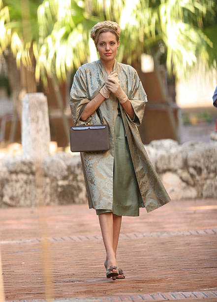 Angelina Jolie during Angelina Jolie, Matt Damon and Robert De Niro on Location for The Good Shepherd - January 12, 2006 at Ciudad Colonial in Santo...