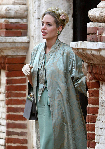 Angelina Jolie during Angelina Jolie, Matt Damon and Robert De Niro on Location for The Good Shepherd - January 12, 2006 at Ciudad Colonial in Santo...